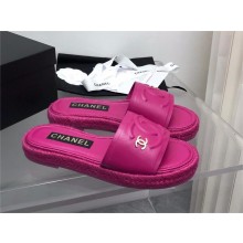 Chanel CC LOGO CALFSKIN MULES G39778 rose purple 2023