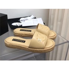 Chanel CC LOGO CALFSKIN MULES G39778 apricot 2023