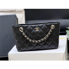 Chanel Classic Clutch with Chain in black caviar leather 2025 (ORIGINAL QUALITY)