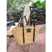 CELINE raffia TRIOMPHE shopping tote bag APRICOT 2023