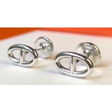 Hermes Ronde Earrings Small Model Silver
