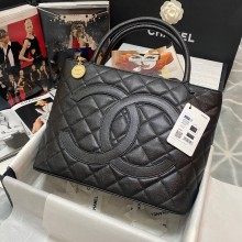 Chanel VINTAGE CC shopping tote bag in calf leather AS3036 BLACK 2023