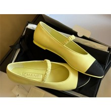 Chanel SHEEPSKIN & Grosgrain Mary Janes YELLOW 2024