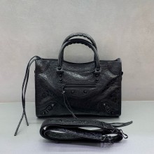BALENCIAGA Le City Bag small in Black calfskin with black hardware 2025