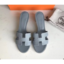 Hermes Heel 5cm Oasis Slipper Sandals in epsom Leather azure