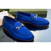 Gucci Horsebit loafer with crystals ‎759780 Satin Blue 2023