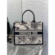 Dior Medium Book Tote bag in Zodiac Embroidery and Calfskin White/Blue 2024