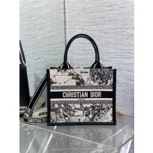Dior Small Book Tote bag in Zodiac Embroidery and Calfskin White/Blue 2024