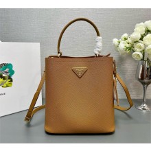 Prada Medium Saffiano Leather Panier Bag 1BA212 CARAMEL 2024