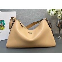 Prada Aimée large leather shoulder bag 1Bc228 nude 2024