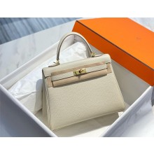 Hermes Kelly 25 Bag In togo Leather CRAIE with gold hardware