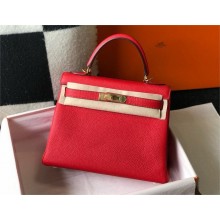 Hermes Kelly 25 Bag In togo Leather VERMILLON with gold hardware