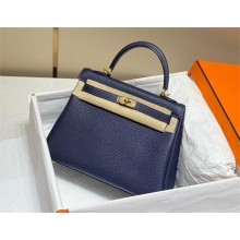 Hermes Kelly 25 Bag In togo Leather NAVY with gold hardware