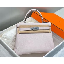 Hermes Kelly 25 Bag In togo Leather ROSE DRAGEE with SILVER hardware