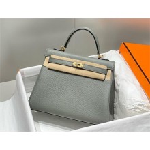Hermes Kelly 25 Bag In togo Leather gris asphalt with gold hardware