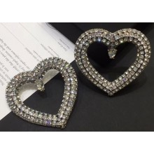 Balenciaga Heart Strass Earrings