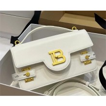 balmain b-buzz 24 shoulder bag in smooth leather white 2024