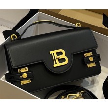 balmain b-buzz 24 shoulder bag in smooth leather black 2024