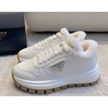 Prada Leather sneakers with shearling  white 1109-2024