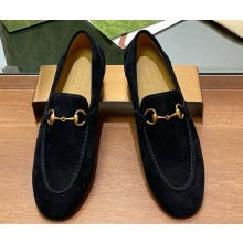 Gucci Women's Jordaan suede Leather loafer black 786016 1109-2024