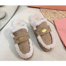 Miu Miu suede leather mules beige1109-2024