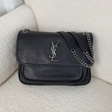 Saint Laurent niki medium Bag in grained lambskin 633178 Black(original quality)