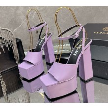 Versace Heel 14cm Platform 5cm Platform Sandals calfskin purple 2025