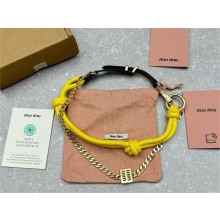 MIU MIU Leather anklet 5IE008 YELOW 2024