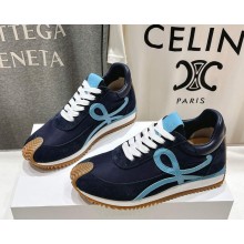 Loewe women/men Flow Runner 2.0 in nylon and suede Gradient dark Blue/blue 2025