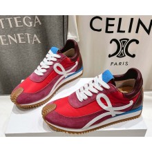 Loewe women/men Flow Runner 2.0 in nylon and suede Gradient Pink/White 2025