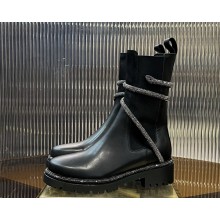 Rene Caovilla Cleo black Bootie With Silver Crystals 25 2024