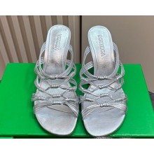 Bottega Veneta heel 9.5cm woven sheepskin sandals silver 2024