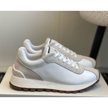 Brunello Cucinelli Calfskin and suede runners white 2024