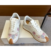 Loewe Flow Runner floral brushed suede sneakers 2025
