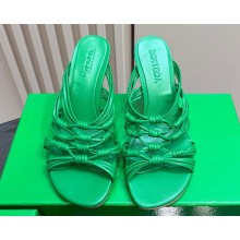 Bottega Veneta heel 9.5cm woven sheepskin sandals green 2024