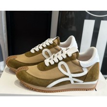 Loewe women/men Flow Runner in nylon and suede 05c-2025