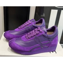 Loewe women/men Flow Runner in calfskin and suede purple 2025
