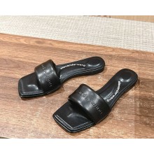 Alexander Wang Vy Logo Slides in Leather black 2025