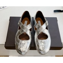 Alaïa CRISS CROSS BALLET FLATS IN EEL SKIN silver 2025