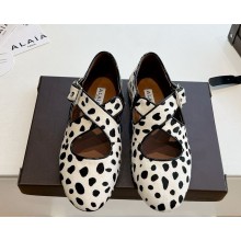 Alaïa CRISS CROSS BALLET FLATS HAIRCALF black/white 2025