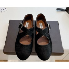 Alaïa CRISS CROSS BALLET FLATS HAIRCALF black 2025