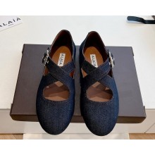 Alaïa CRISS CROSS BALLET FLATS Denim Blue 2025