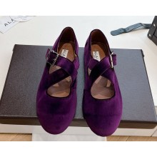 Alaïa CRISS CROSS BALLET FLATS velvet purple 2025