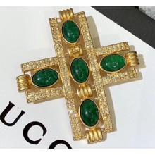Gucci Cross Brooch with Cabochon Stones 590553 2019