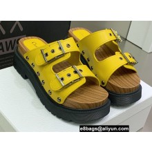 Dior Diorquake Strap Sandals in Calfskin Yellow 2022