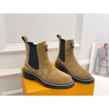 Louis vuitton LV Beaubourg ankle suede Chelsea boots in brown heel 3.5cm 2024