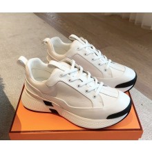 hermes women's/men's just leather sneaker in white  2024