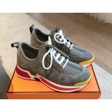 hermes women's/men's just sneaker suede goatskin in grey 2024