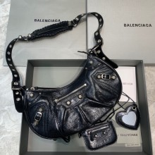 Balenciaga WOMEN'S LE CAGOLE SMALL SHOULDER BAG IN black