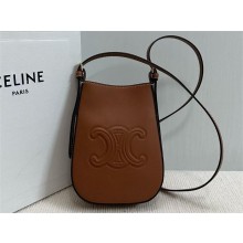 CELINE PHONE POUCH HELOISE in SUPPLE CALFSKIN caramel 2024